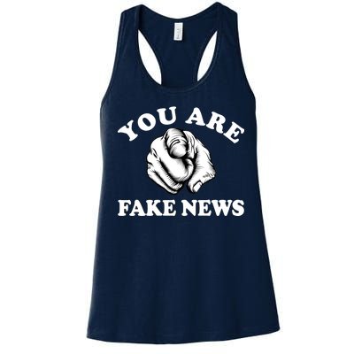 You Are Fake News Funny Trump Political Women's Racerback Tank