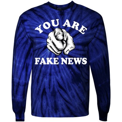 You Are Fake News Funny Trump Political Tie-Dye Long Sleeve Shirt