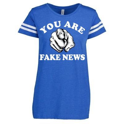 You Are Fake News Funny Trump Political Enza Ladies Jersey Football T-Shirt