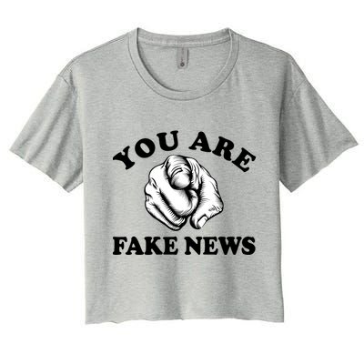 You Are Fake News Funny Trump Political Women's Crop Top Tee