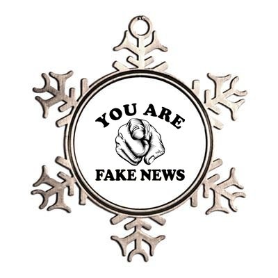 You Are Fake News Funny Trump Political Metallic Star Ornament