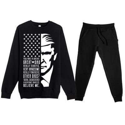 You Are Great Great Dad Trump Father's Day Premium Crewneck Sweatsuit Set