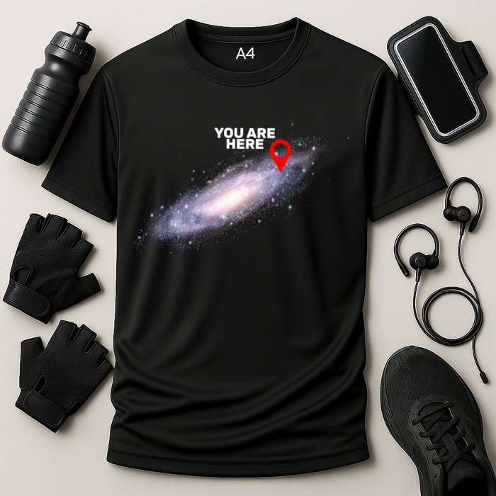 You are Here Galaxy Cooling Performance Crew T-Shirt