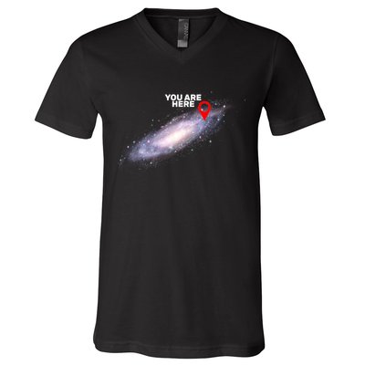 You are Here Galaxy V-Neck T-Shirt