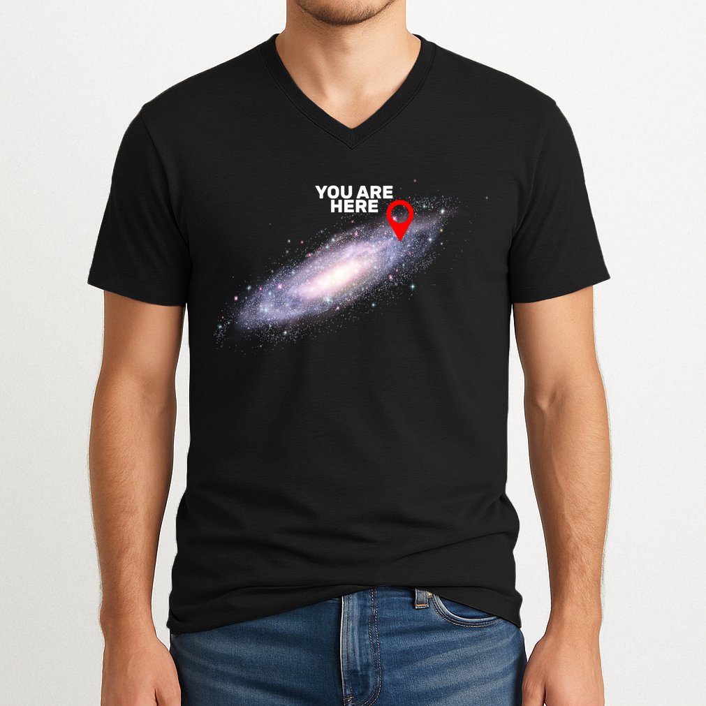You are Here Galaxy V-Neck T-Shirt