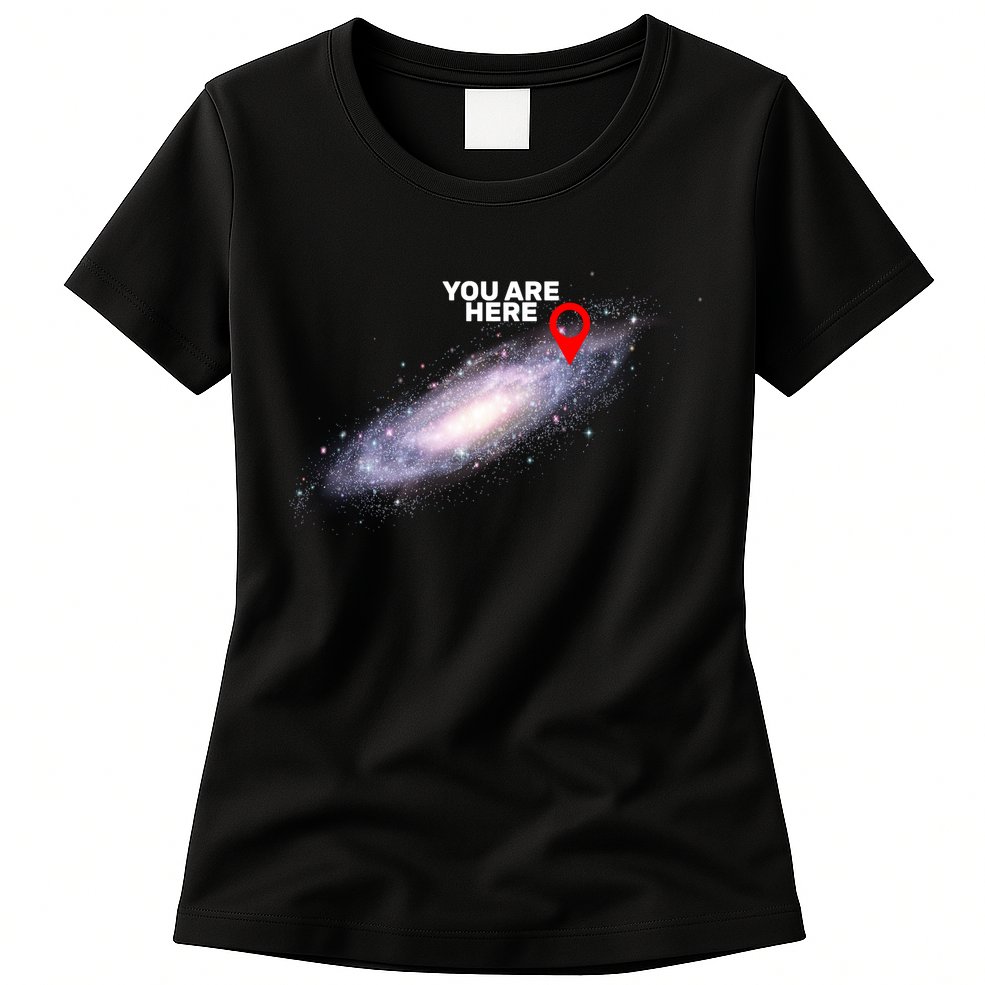 You are Here Galaxy Womens T-Shirt