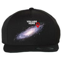 You are Here Galaxy Wool Snapback Cap