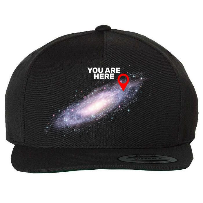 You are Here Galaxy Wool Snapback Cap