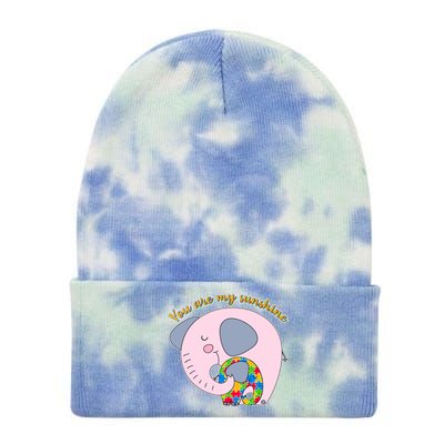 You Are My Sunshine Autism Awareness Tie Dye 12in Knit Beanie