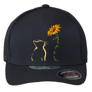 You Are My Sunshine Cat Sunflower Flexfit Unipanel Trucker Cap