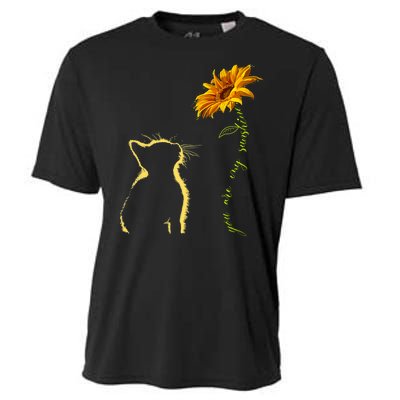 You Are My Sunshine Cat Sunflower Cooling Performance Crew T-Shirt