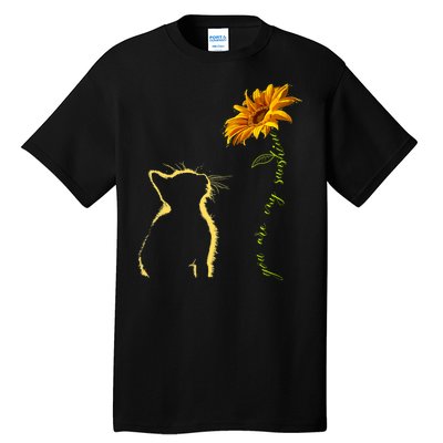 You Are My Sunshine Cat Sunflower Tall T-Shirt