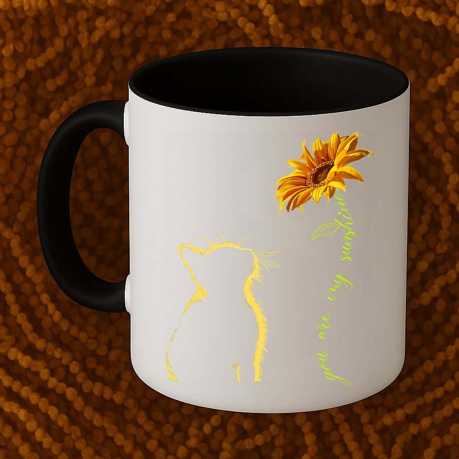 You Are My Sunshine Cat Sunflower Mug