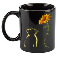 You Are My Sunshine Cat Sunflower 11oz C Handle Ceramic Mug