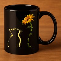 You Are My Sunshine Cat Sunflower 11oz C Handle Ceramic Mug