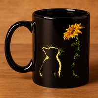 You Are My Sunshine Cat Sunflower 11oz C Handle Ceramic Mug