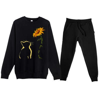 You Are My Sunshine Cat Sunflower Premium Crewneck Sweatsuit Set