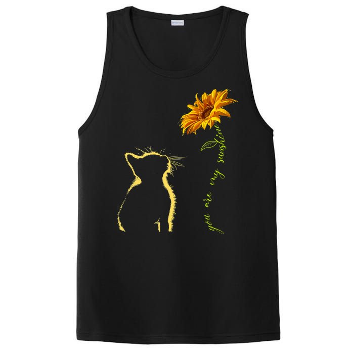 You Are My Sunshine Cat Sunflower PosiCharge Competitor Tank