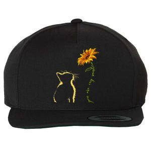 You Are My Sunshine Cat Sunflower Wool Snapback Cap