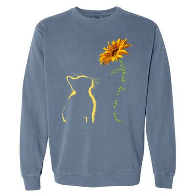 You Are My Sunshine Cat Sunflower Garment-Dyed Sweatshirt