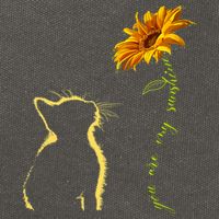 You Are My Sunshine Cat Sunflower Cotton Canvas Backpack