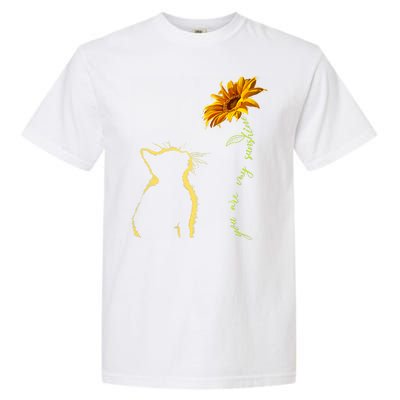 You Are My Sunshine Cat Sunflower Garment-Dyed Heavyweight T-Shirt