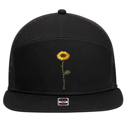 You Are My Sunshine Hippie Sunflower 7 Panel Mesh Trucker Snapback Hat