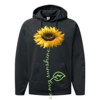 You Are My Sunshine Hippie Sunflower Performance Fleece Hoodie