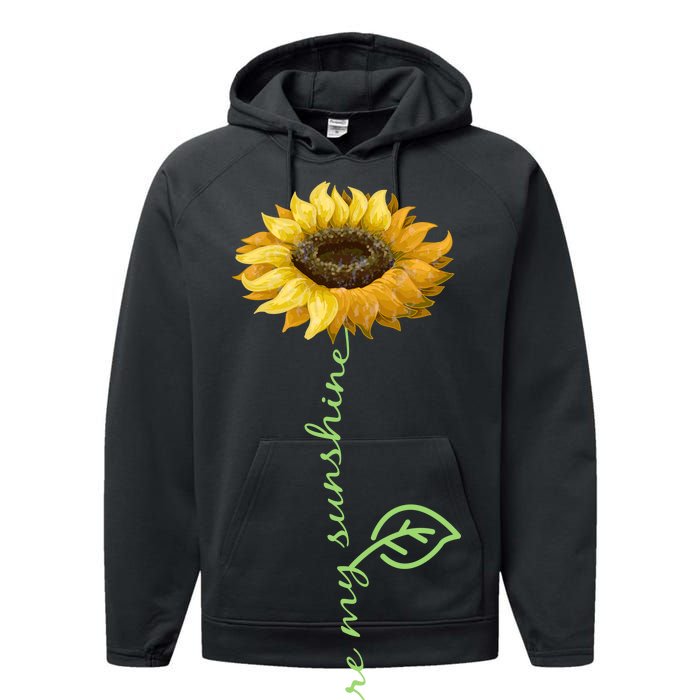 You Are My Sunshine Hippie Sunflower Performance Fleece Hoodie