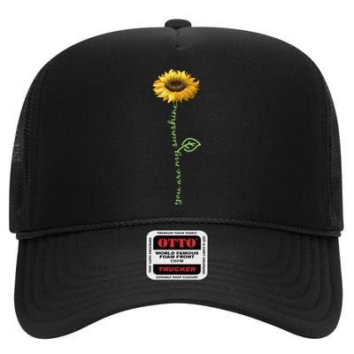 You Are My Sunshine Hippie Sunflower High Crown Mesh Back Trucker Hat