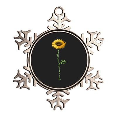 You Are My Sunshine Hippie Sunflower Metallic Star Ornament