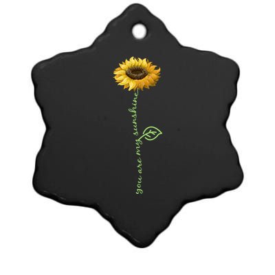 You Are My Sunshine Hippie Sunflower Ceramic Star Ornament