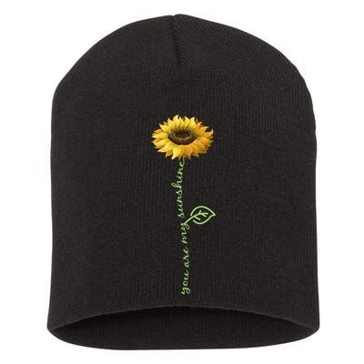 You Are My Sunshine Hippie Sunflower Short Acrylic Beanie