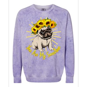 You Are My Sunshine Sunflower Pug Colorblast Crewneck Sweatshirt