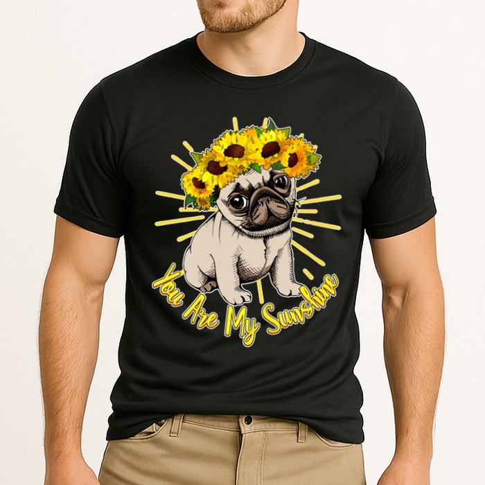 You Are My Sunshine Sunflower Pug Cooling Performance Crew T-Shirt