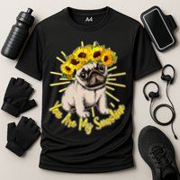 You Are My Sunshine Sunflower Pug Cooling Performance Crew T-Shirt