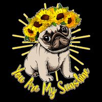 You Are My Sunshine Sunflower Pug Cooling Performance Crew T-Shirt