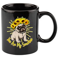 You Are My Sunshine Sunflower Pug 11oz C Handle Ceramic Mug