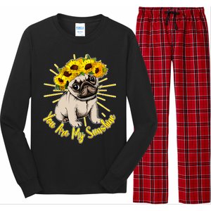 You Are My Sunshine Sunflower Pug Long Sleeve Pajama Set