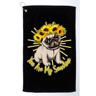 You Are My Sunshine Sunflower Pug Golf Towel