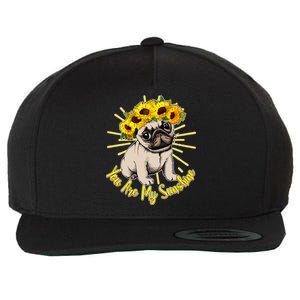 You Are My Sunshine Sunflower Pug Wool Snapback Cap