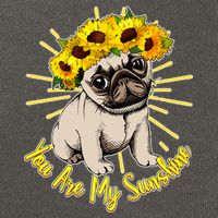 You Are My Sunshine Sunflower Pug Cotton Canvas Backpack