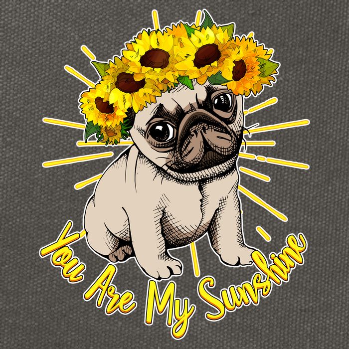 You Are My Sunshine Sunflower Pug Cotton Canvas Backpack