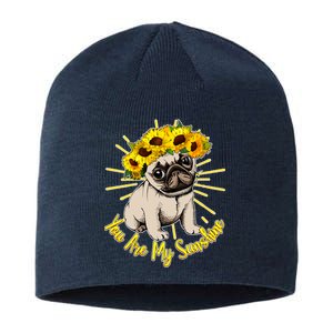 You Are My Sunshine Sunflower Pug Sustainable Beanie