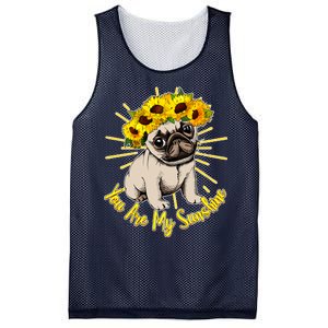 You Are My Sunshine Sunflower Pug Mesh Reversible Basketball Jersey Tank