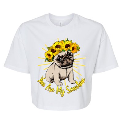 You Are My Sunshine Sunflower Pug Bella+Canvas Jersey Crop Tee