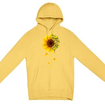 You Are My Sunshine Sunflower Skulls Premium Pullover Hoodie