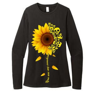 You Are My Sunshine Sunflower Skulls Womens CVC Long Sleeve Shirt