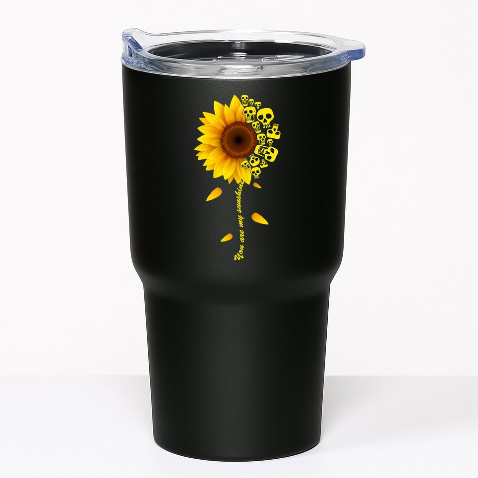 You Are My Sunshine Sunflower Skulls Tumbler