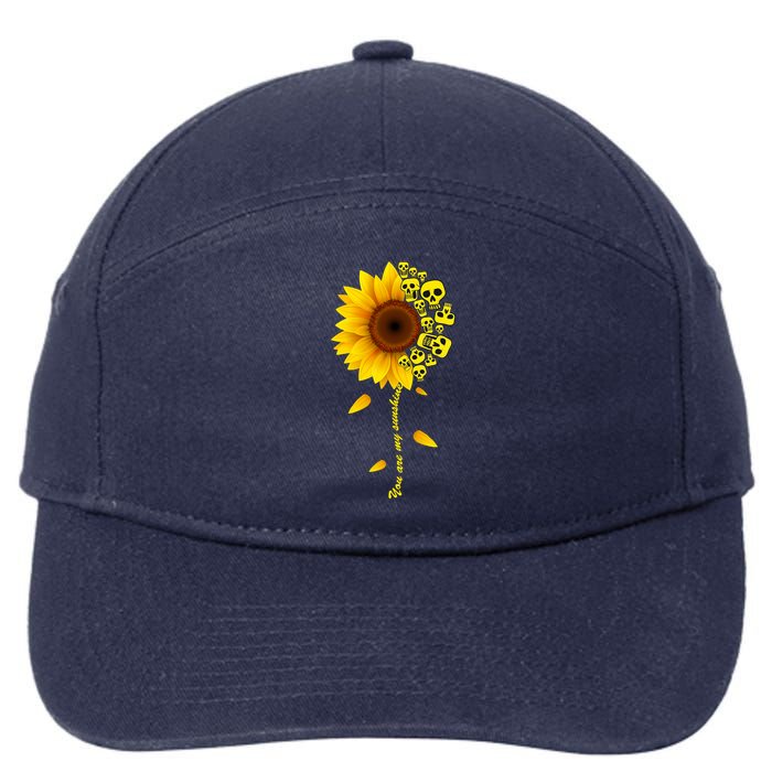 You Are My Sunshine Sunflower Skulls 7-Panel Snapback Hat